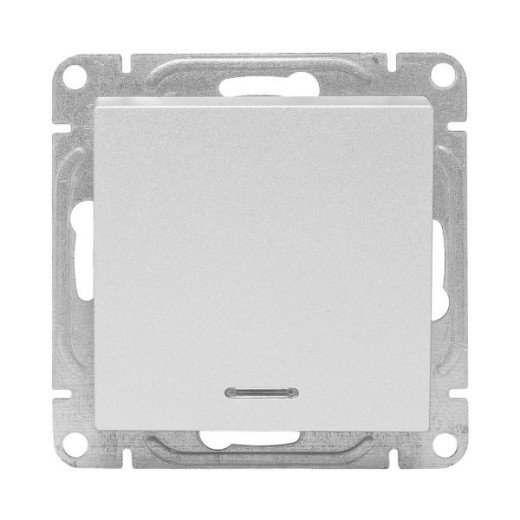 EKF Эпика Механизм выключателя, одноклавишный, с подсветкой, алюминий