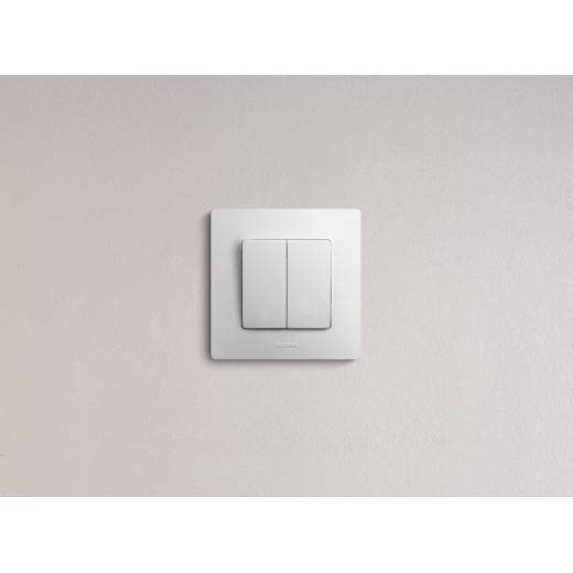 Legrand Etika Белый Выключатель 2-х клавишный, 10А