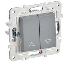 IEK SKANDY Серый Выключатель жалюзи 10А SK-V12Gr