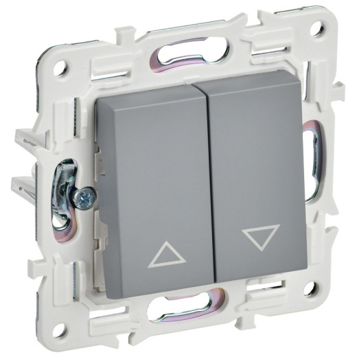 IEK SKANDY Серый Выключатель жалюзи 10А SK-V12Gr