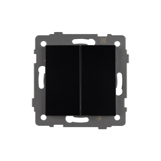 Arlight Механизм выключателя двухклавишный проходной SWT-MKP2-PL-BK-V (250V, 10A) (-)