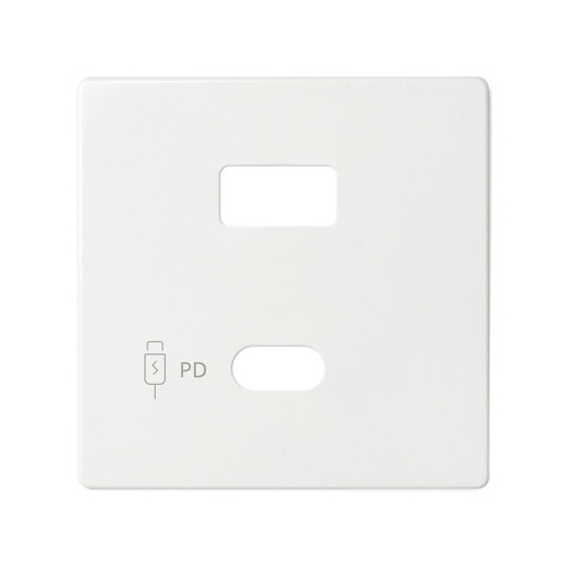 Simon S82 Накладка для зарядного устройства USB A+C белого цвета S82