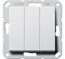 Gira S-55 Алюминий Выключатель Британский стандарт 3-х клавишный, вкл/откл.