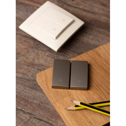 EKF PROxima Валенсия лицевая панель выключателя 2-кл. проходного 10А кашемир