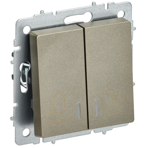 IEK BRITE Выключ. 2-кл. с инд. отел. 10А ВС10-2-9-БрШ шамп.