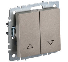 IEK BRITE BASE Шампань Выключатель жалюзи 10А ВС10-1-5-БрШ