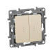 Legrand Etika Слоновая кость Переключатель 2-клавишный с подсветкой, 10А, Автоматические клеммы