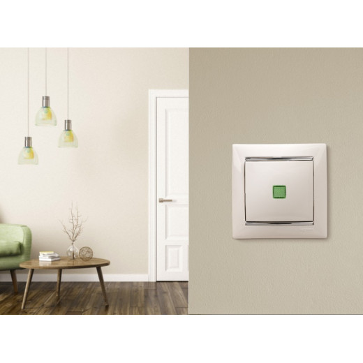 Legrand Valena Бел Выключатель 1-клавишный с подсветкой