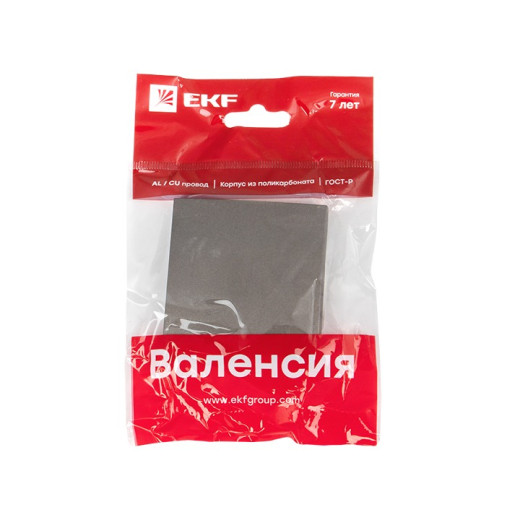 EKF PROxima Валенсия лицевая панель выключателя 1-кл. 10А графит