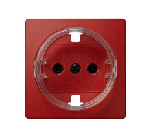 Simon 73 loft Красная Накладка на розетку c заземлением, с защитными шторками, S73Wood