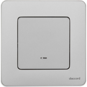 Legrand/Daccord INSPIRIA Алюминий Выключатель одноклавишный с подсветкой/индикацией 10 AX - 250 В
