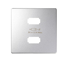 Simon 82 Detail Алюминий Накладка для зарядного устройства 2*USB