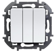 Legrand/Daccord INSPIRIA Белый Выключатель трехклавишный 10 AX - 250 В