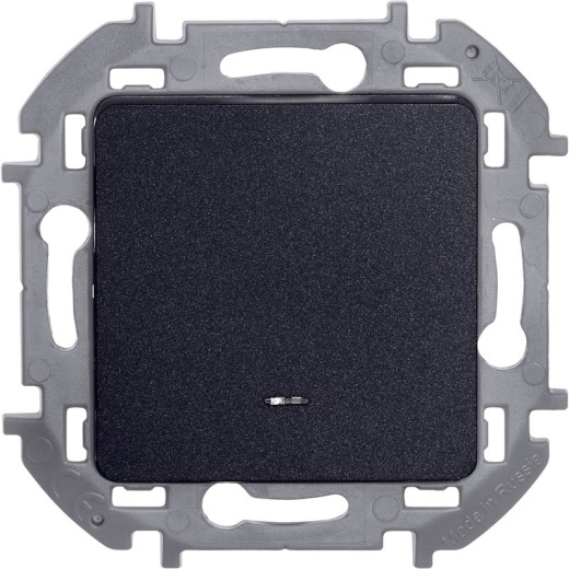 Legrand/Daccord INSPIRIA Антрацит Выключатель одноклавишный с подсветкой/индикацией 10 AX - 250 В