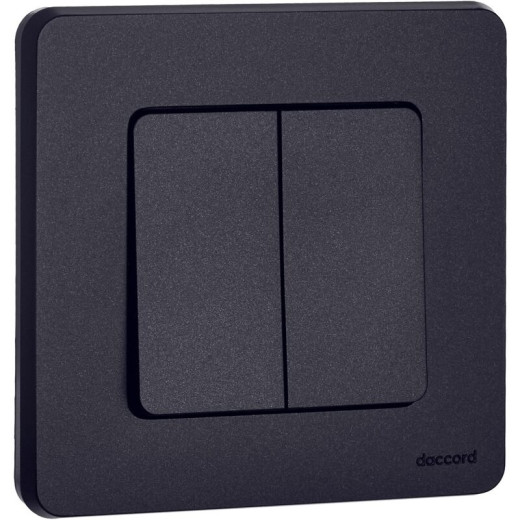 Legrand/Daccord INSPIRIA Антрацит Выключатель двухклавишный 10 AX - 250 В