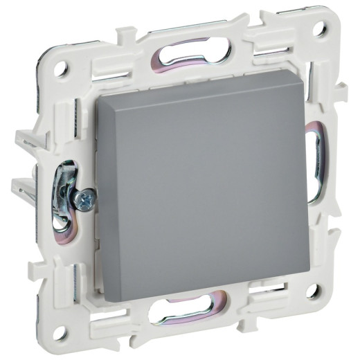 IEK SKANDY Серый Выключатель 1-клавишный проходной 10А SK-V02Gr