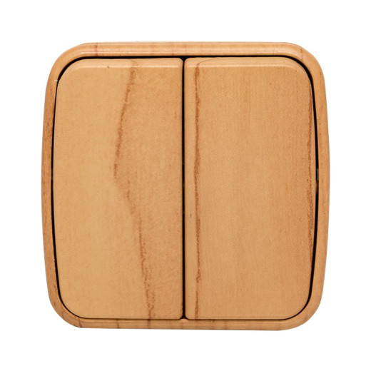 EKF Basic Минск Светлое дерево Выключатель 2-кл, 10А, ОП