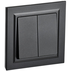 IEK BRITE Черный Выключ. 2-кл. 10А в сборе ВСР10-2-0-БрЧ