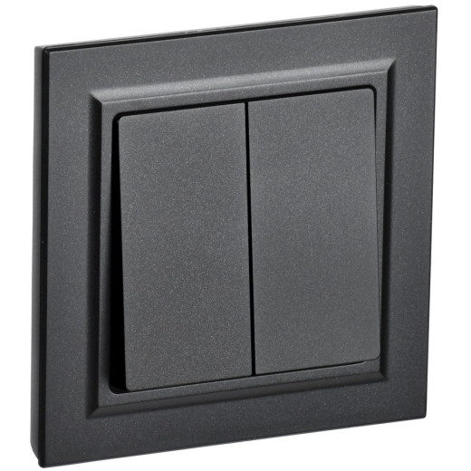 IEK BRITE Черный Выключ. 2-кл. 10А в сборе ВСР10-2-0-БрЧ