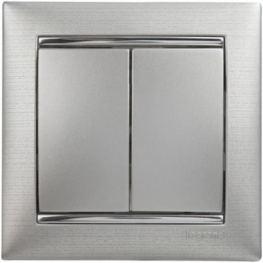 Legrand Valena Алюминий Выключатель 2-х клавишный