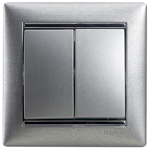 Legrand Valena Алюминий Выключатель 2-х клавишный