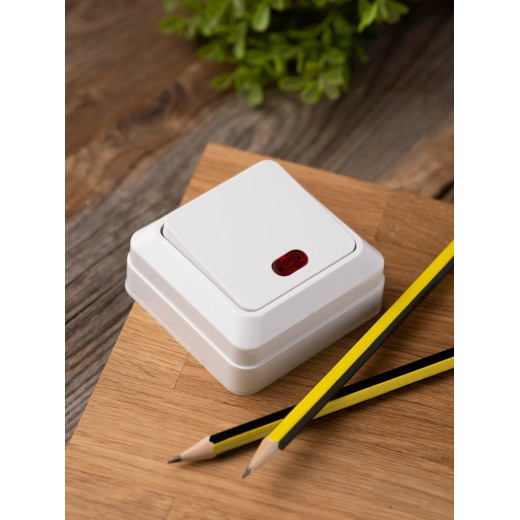 EKF PROxima Рим Выключатель 1-клавишный с индикатором 10А белый