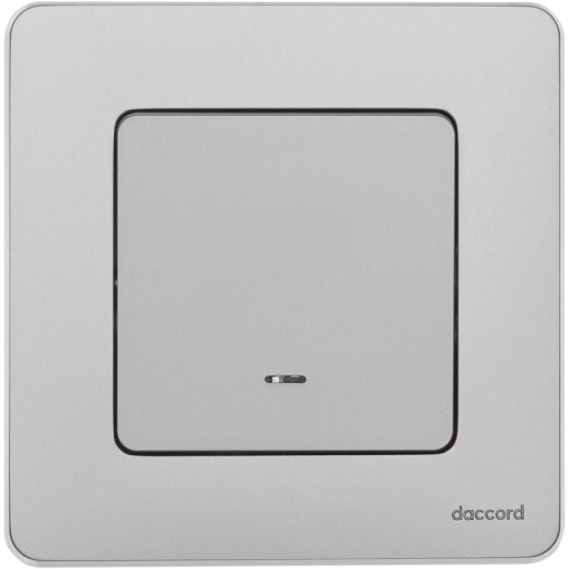Legrand/Daccord INSPIRIA Алюминий Выключатель одноклавишный с подсветкой/индикацией 10 AX - 250 В