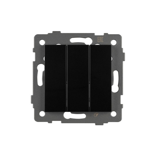 Arlight Механизм выключателя трехклавишный непроходной SWT-MK03-PL-BK-V (250V, 10A) (-)