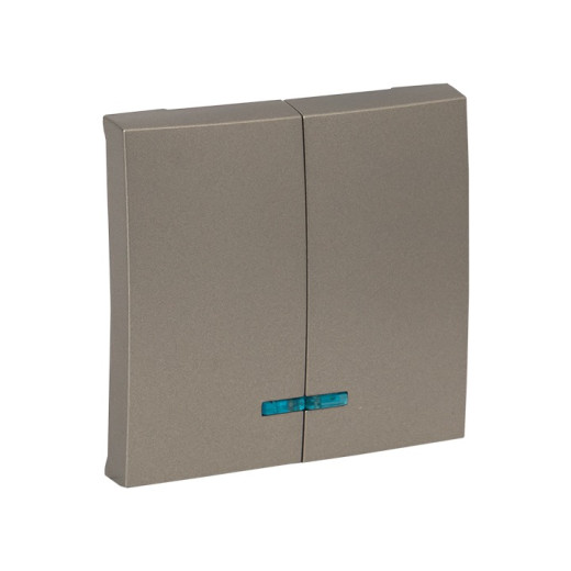 EKF PROxima Валенсия лицевая панель выключателя 2-кл. с индикатором 10А кашемир