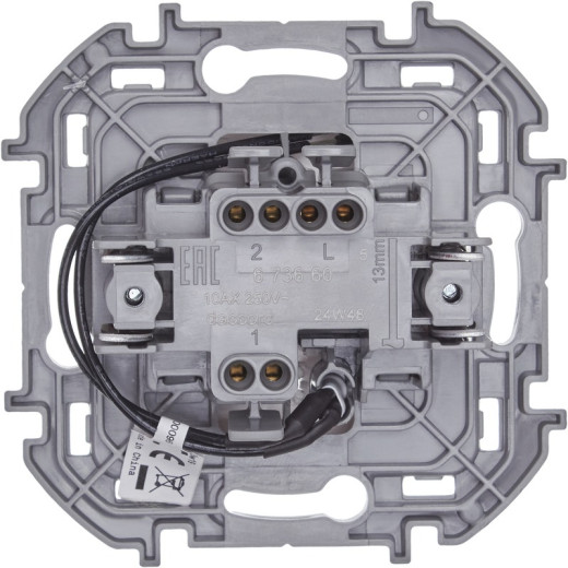 Legrand/Daccord INSPIRIA Белый Переключатель одноклавишный с подсветкой/индикацией 10 AX - 250 В