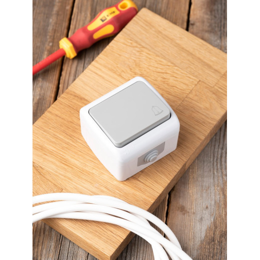 EKF PROxima Мурманск Кнопка звонка 1-клавишная 10А IP54 серая