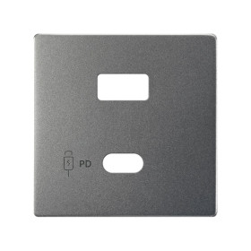 Simon S82 Concept Накладка для зарядного устройства USB A+C цвета матовый титан