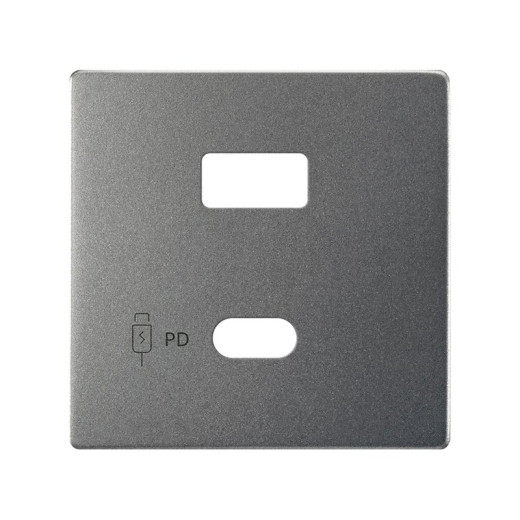 Simon S82 Concept Накладка для зарядного устройства USB A+C цвета матовый титан