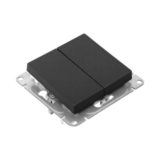 EKF Эпика Механизм выключателя, двухклавишный, чёрный