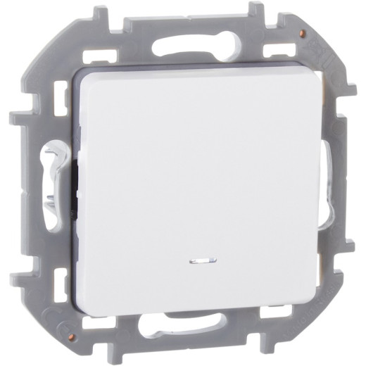 Legrand/Daccord INSPIRIA Белый Выключатель одноклавишный с подсветкой/индикацией 10 AX - 250 В