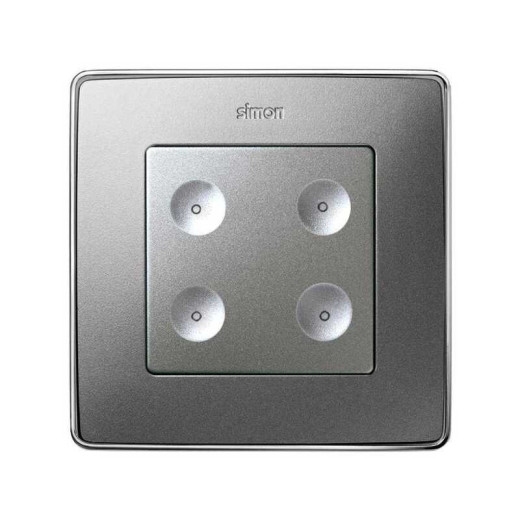 Simon Sense Алюминий Сенсорный 4-клавишный выключатель без маркировки