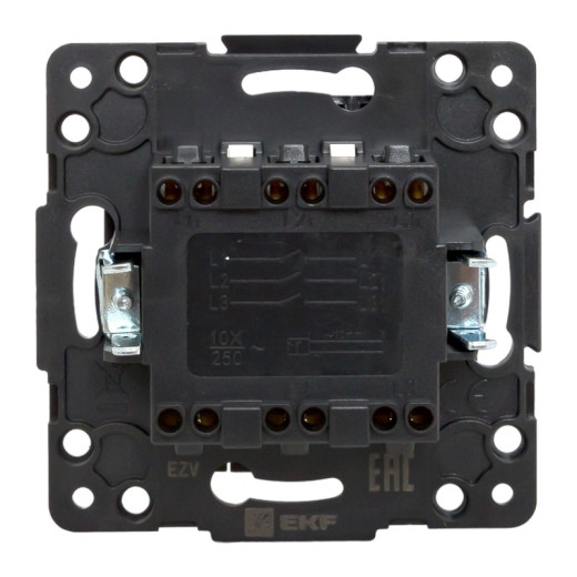 EKF PROxima Стокгольм Черный Выключатель 3-кл, 10А