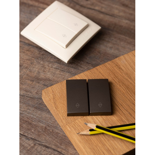 EKF PROxima Валенсия лицевая панель выключателя 2-кл. проходного 10А графит