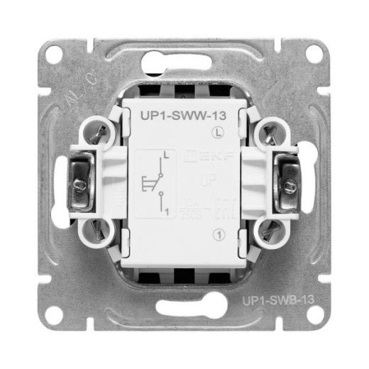 EKF Эпика Механизм выключателя, одноклавишный, кнопочный, чёрный
