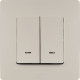 Legrand Etika Слоновая кость Выключатель 2-х клавишный с подсветкой, 10А, Винтовые клеммы
