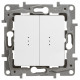 Legrand Etika Белый Переключатель 2-клавишный с подсветкой, 10А, Автоматические клеммы