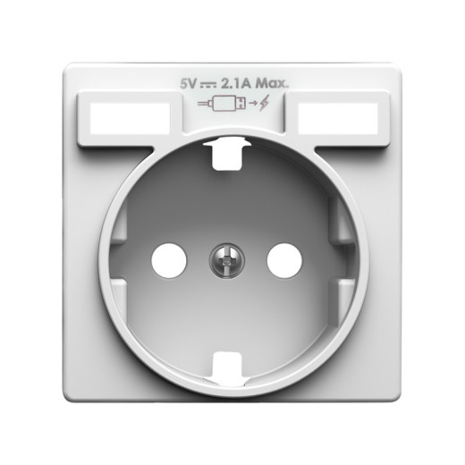 Simon 82 Concept Белый матовый Накладка для розетки Schuko с зарядным устройством 2хUSB