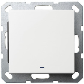 Jasmart G Белый глянцевый Выключатель 1-кл проходной с подсветкой 10A 250V~