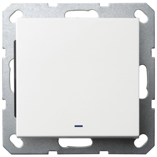 Jasmart G Белый глянцевый Выключатель 1-кл проходной с подсветкой 10A 250V~