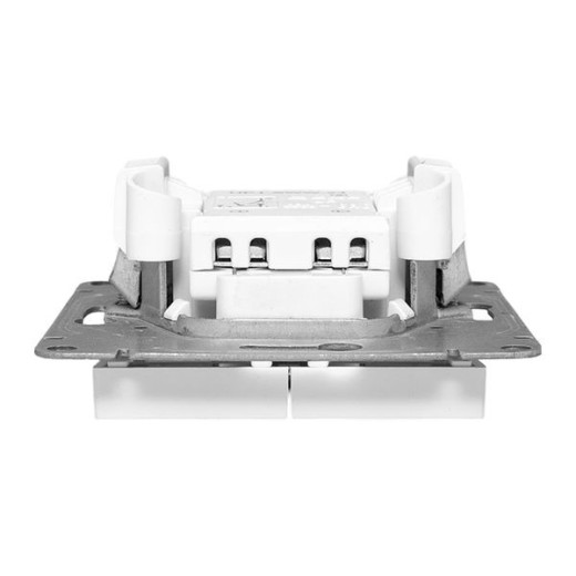 EKF Эпика Механизм выключателя, двухклавишный, с подсветкой, белый