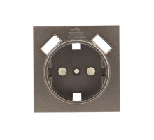 EKF PROxima Валенсия лицевая панель розетки 1-местной с/з 16А графит с защ. штор. с 2 USB 2,1А