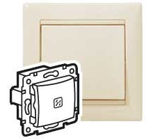 Legrand Valena Крем Переключатель 1-клавишный с подсветкой, 16А