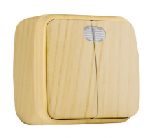 EKF Basic Минск Светлое дерево Выключатель 2-кл с индикатором, 10А, ОП