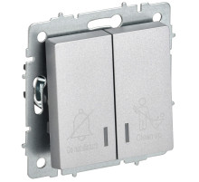 IEK BRITE Выключ. 2-кл. с инд. отел. 10А ВС10-2-9-БрА алюм.