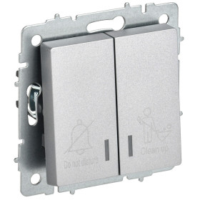 IEK BRITE Выключ. 2-кл. с инд. отел. 10А ВС10-2-9-БрА алюм.